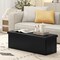 43-Inch PU Leather Foldable Storage Ottoman Bench with 38 Gallon Capacity and Removable Divider